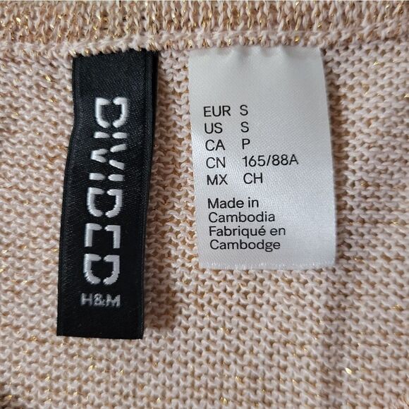 Divided H&M Women's V-neck Sparkly Knit Long Sleeve Pullover Top - Picture 2 of 12